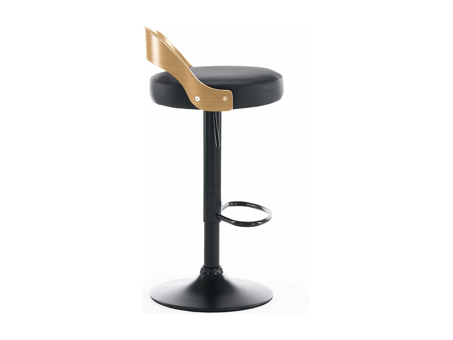 Lot de 2 chaises de bar Yoggi Bois Chêne clair et Simili Noir