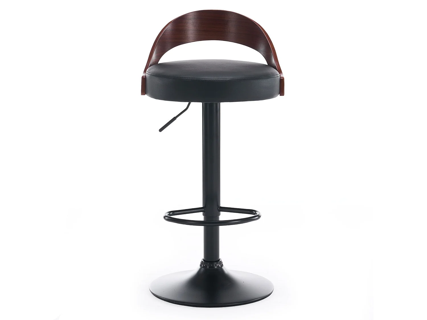 Lot de 2 chaises de bar Yoggi Bois foncé et Simili Noir