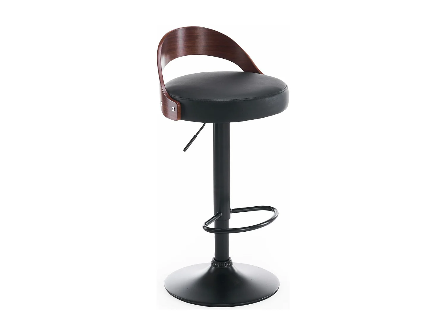 Lot de 2 chaises de bar Yoggi Bois foncé et Simili Noir