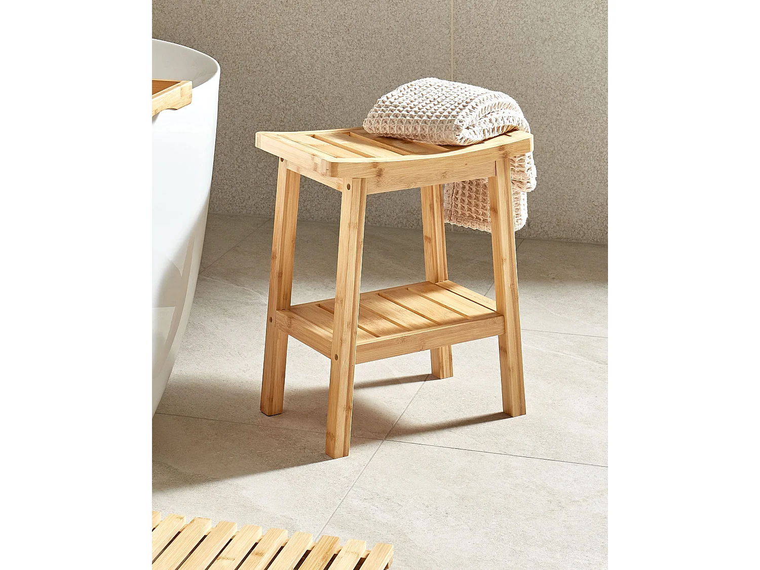 Table d'appoint TREMONT Bambou Marron clair