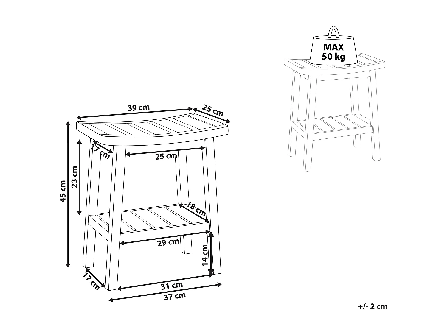 Mesa auxiliar TREMONT Madera de bambú Marrón claro