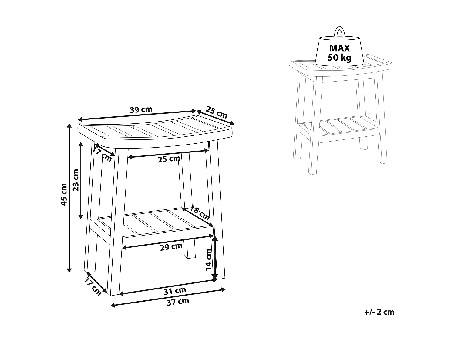 Table d'appoint TREMONT Bambou Marron clair