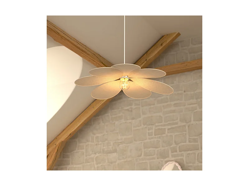 Lampe Suspension Pétale "Naya" 100cm Beige