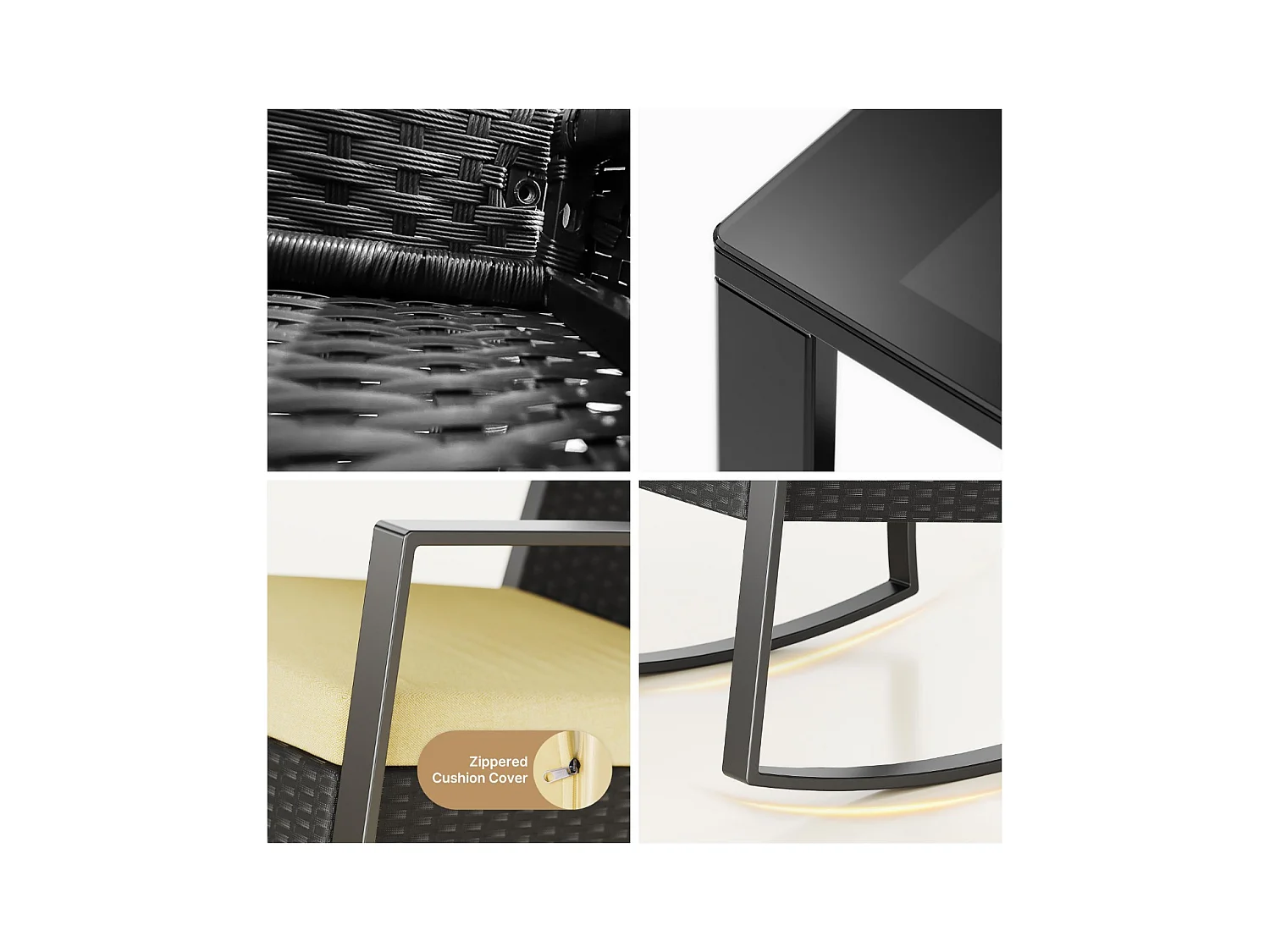 Bealife set tuin schommelstoelen met bijtaveltje - geel