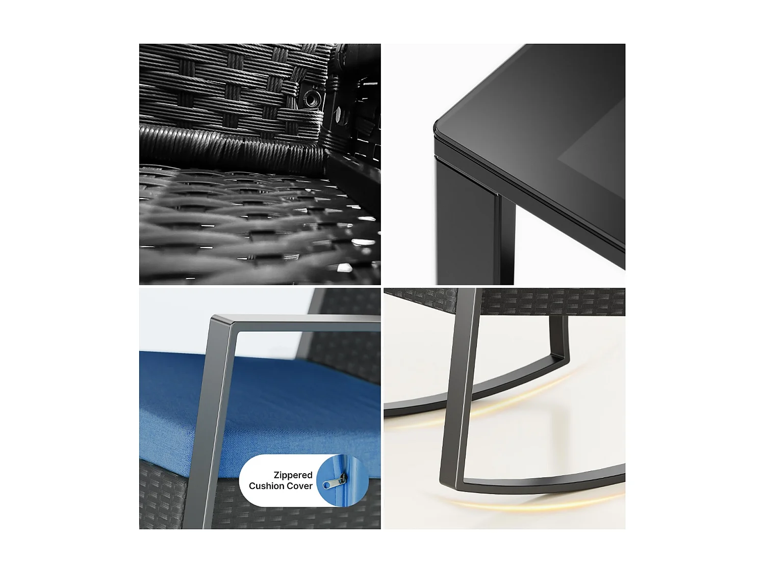 Bealife set tuin schommelstoelen met bijtaveltje - blauw