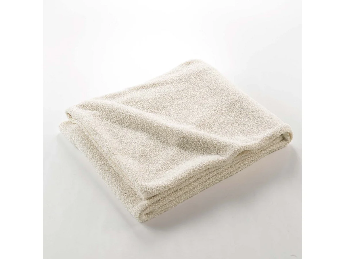Plaid Bouclette "Wooly" 180x220cm Naturel