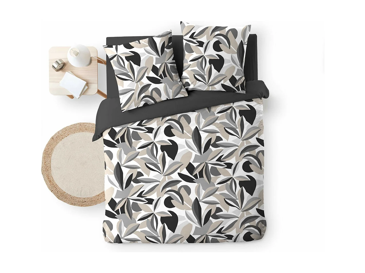 Parure de Lit 3 Pièces "Lavinia" 240x220cm Gris