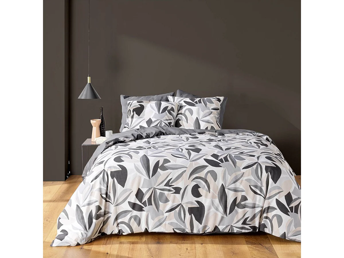 Parure de Lit 3 Pièces "Lavinia" 240x220cm Gris