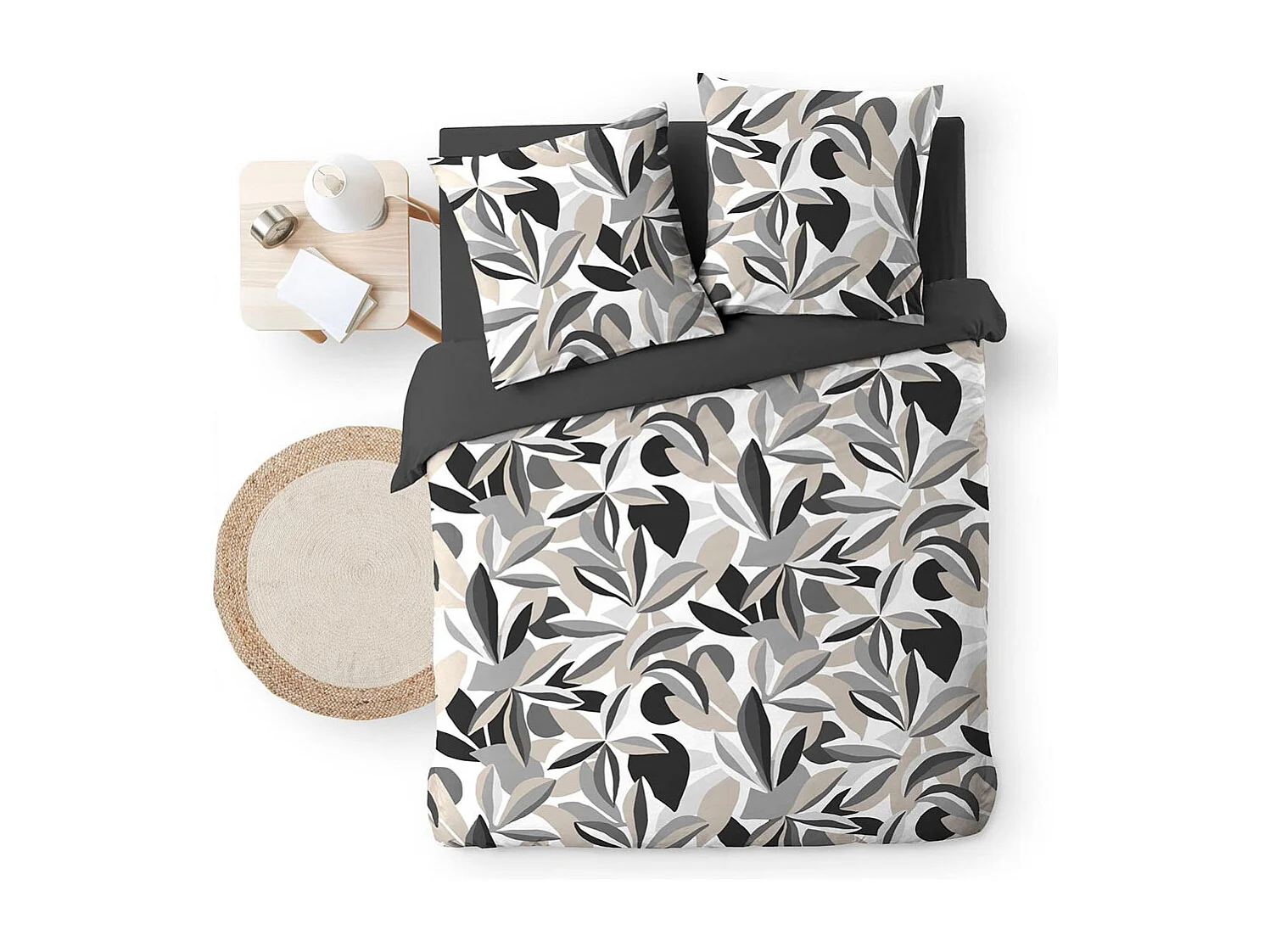 Parure de Lit 3 Pièces "Lavinia" 240x220cm Gris