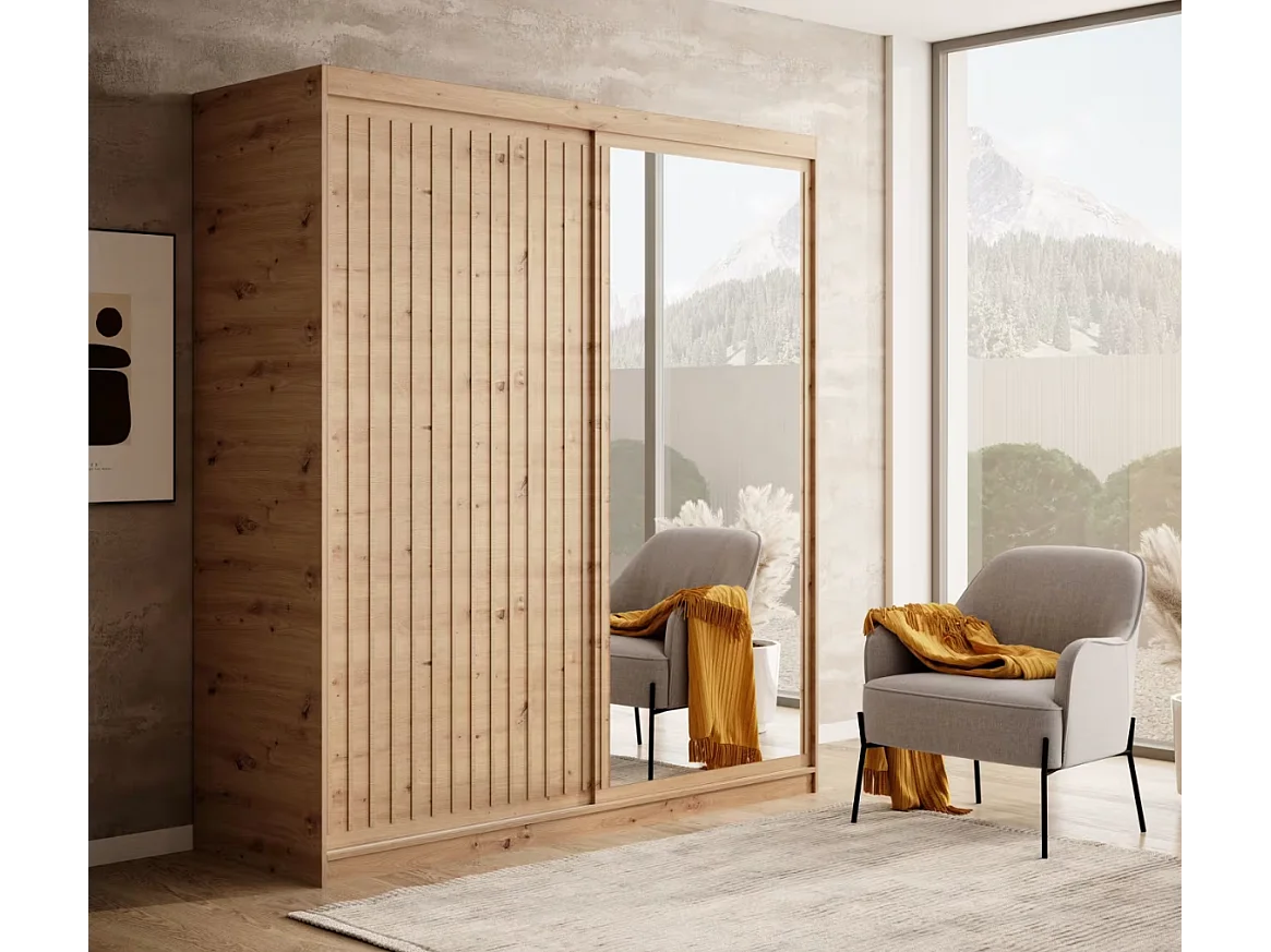 Armoire Visp (180cm)/portes coulissantes/Artisan-Marron