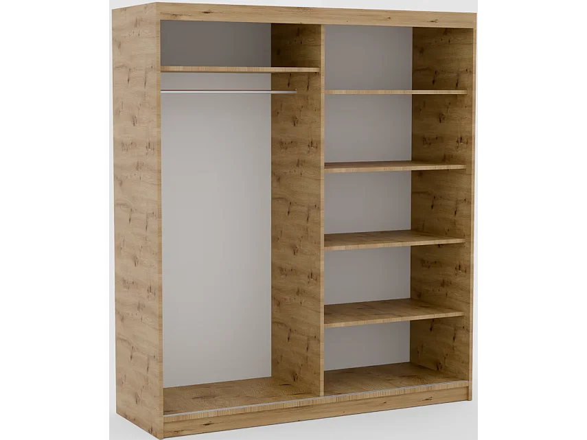 Armoire Visp (180cm)/portes coulissantes/Artisan-Marron