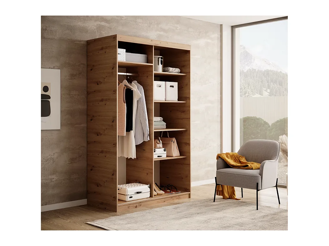 Armoire Visp (120cm)/portes coulissantes/Artisan&Noir