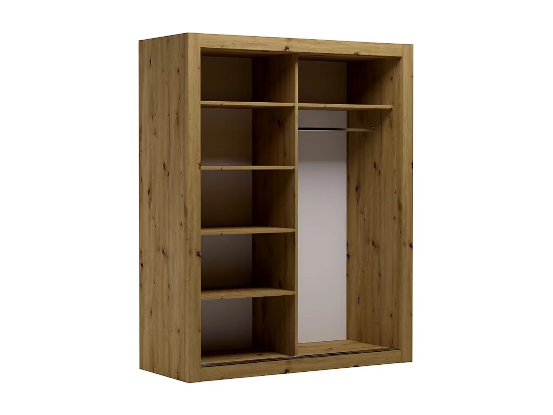 Kleiderschrank Rudi (160cm)/Schiebetüren/Braun