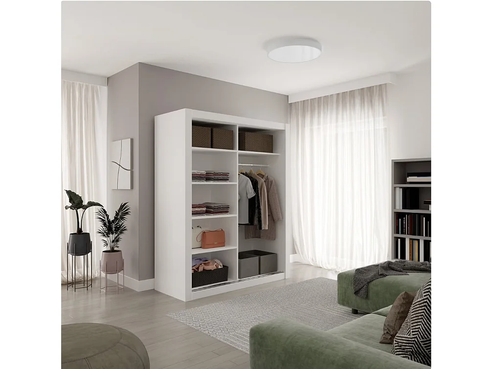 Kleiderschrank Rudi (160cm)/Schiebetüren/Braun