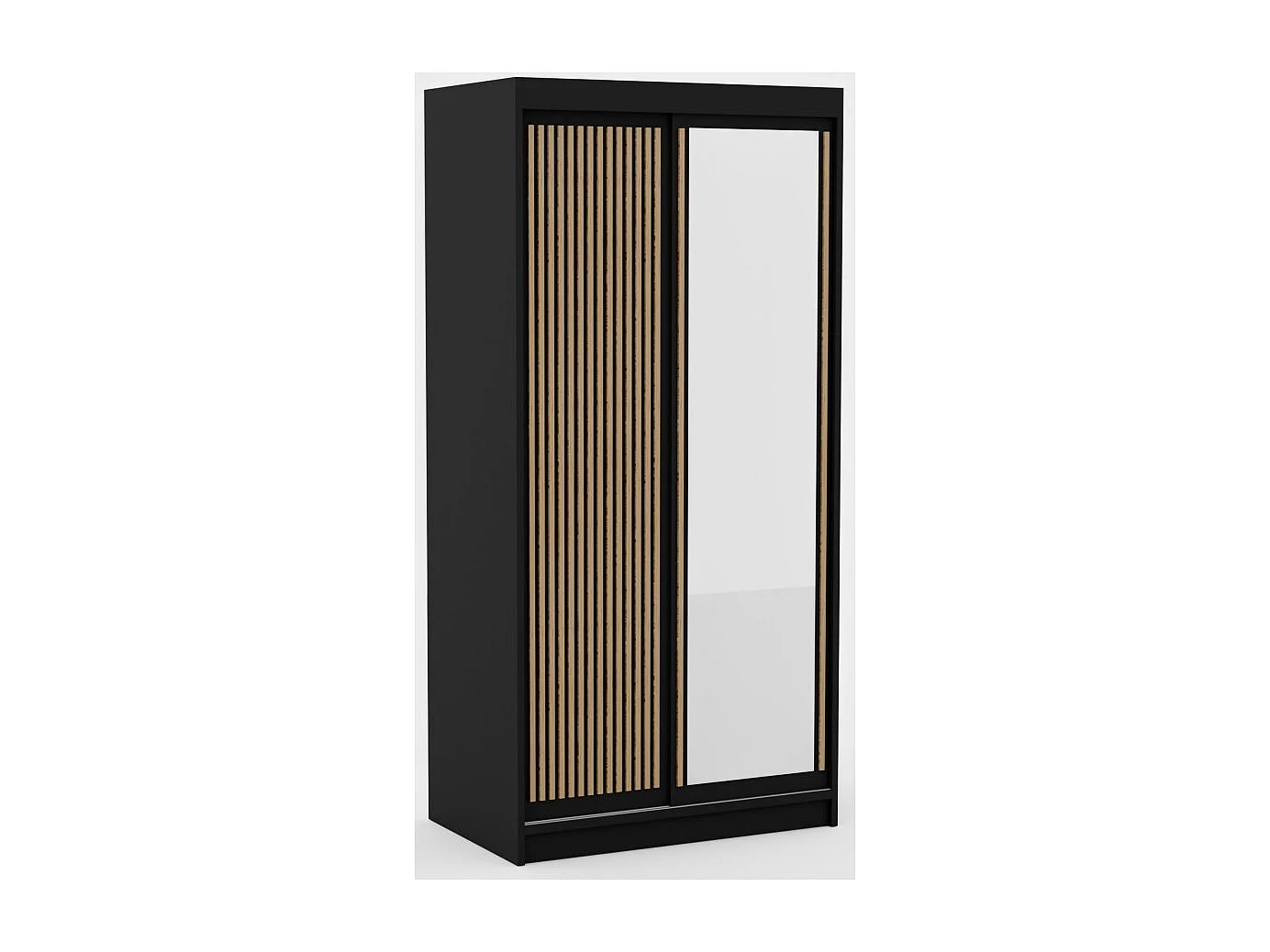 Armoire Visp (120cm)/portes coulissantes/Noir&Marron