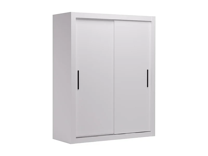 Armoire chambre adulte DIVA 160cm – 2 portes coulissantes dont 1 avec miroir-Blanc