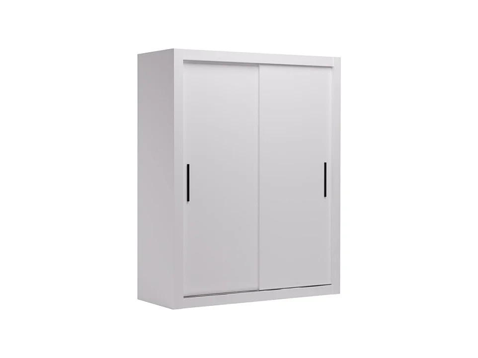 Armoire chambre adulte DIVA 160cm – 2 portes coulissantes dont 1 avec miroir-Blanc