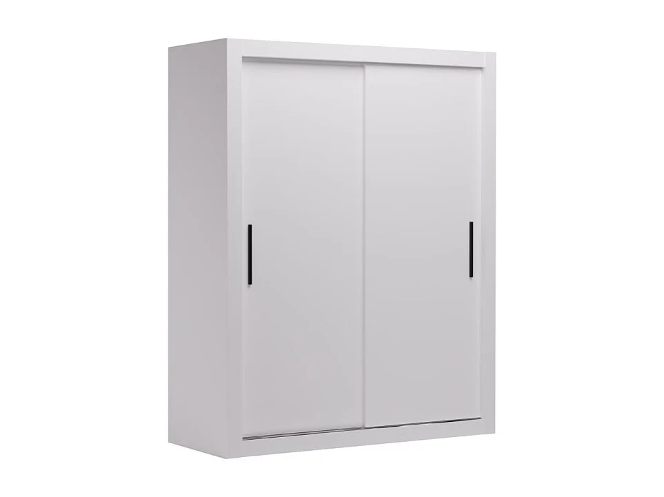 Armoire chambre adulte DIVA 160cm – 2 portes coulissantes dont 1 avec miroir-Blanc