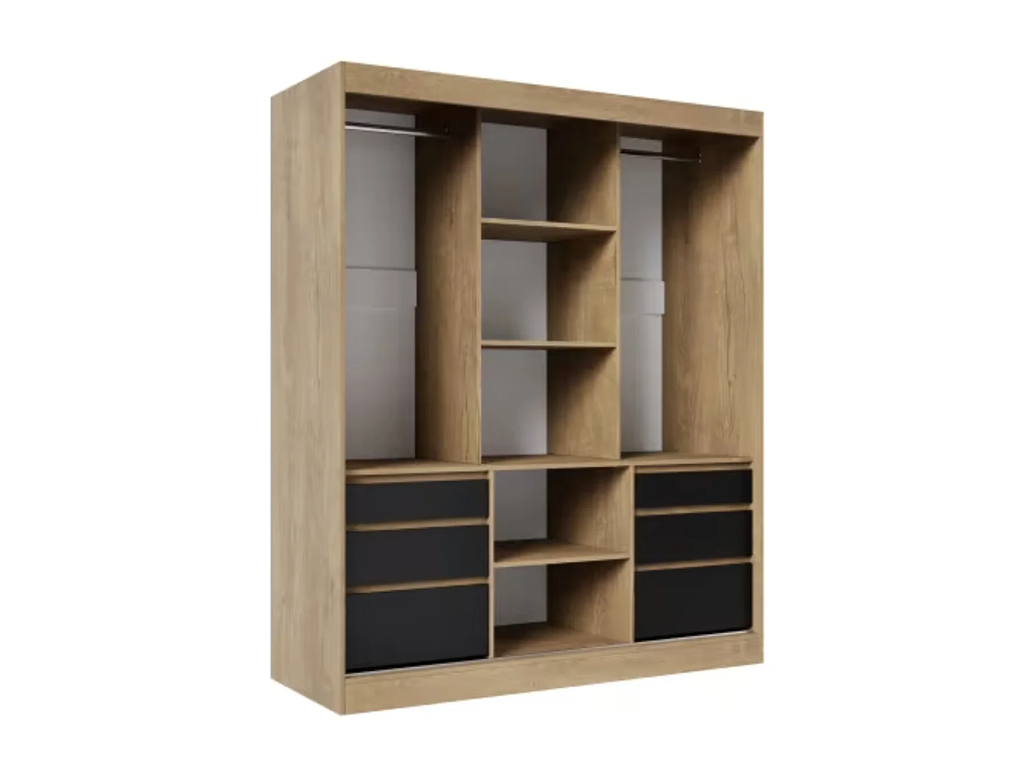 Armoire coulissante 3 portes KEDAR 180cm avec miroir – Design moderne et rangements intelligents-Blanc