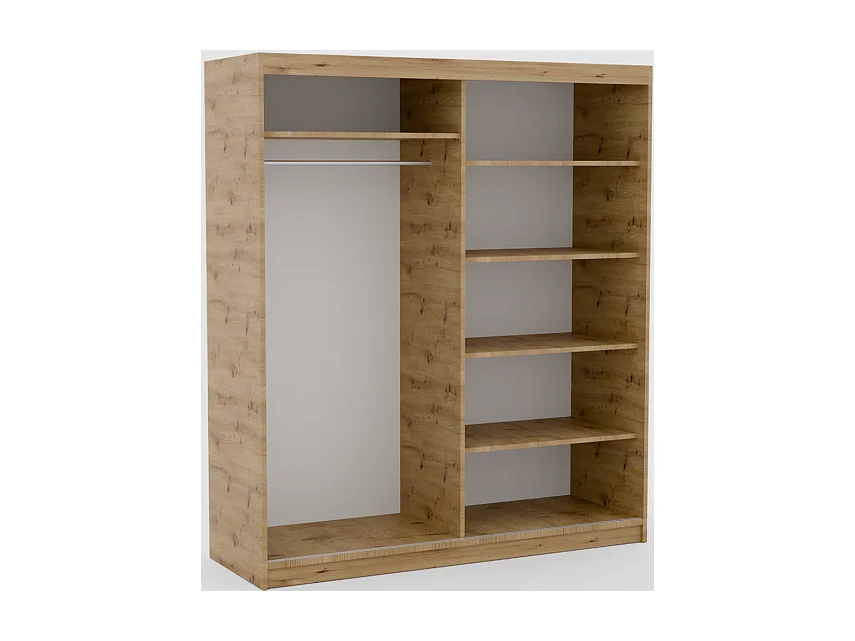 Armoire Visp (180cm)/portes coulissantes/Marron&Noir