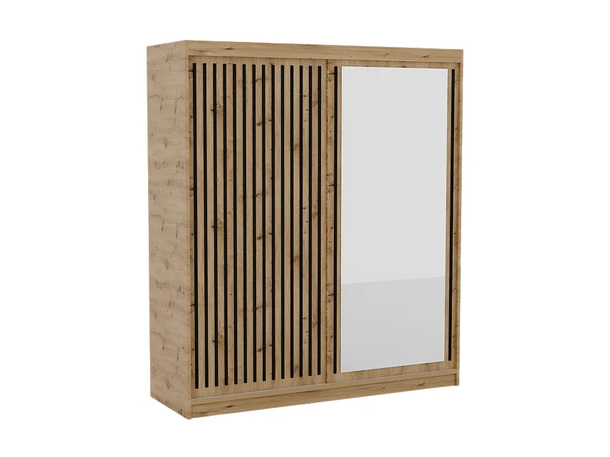 Armoire Visp (180cm)/portes coulissantes/Marron&Noir