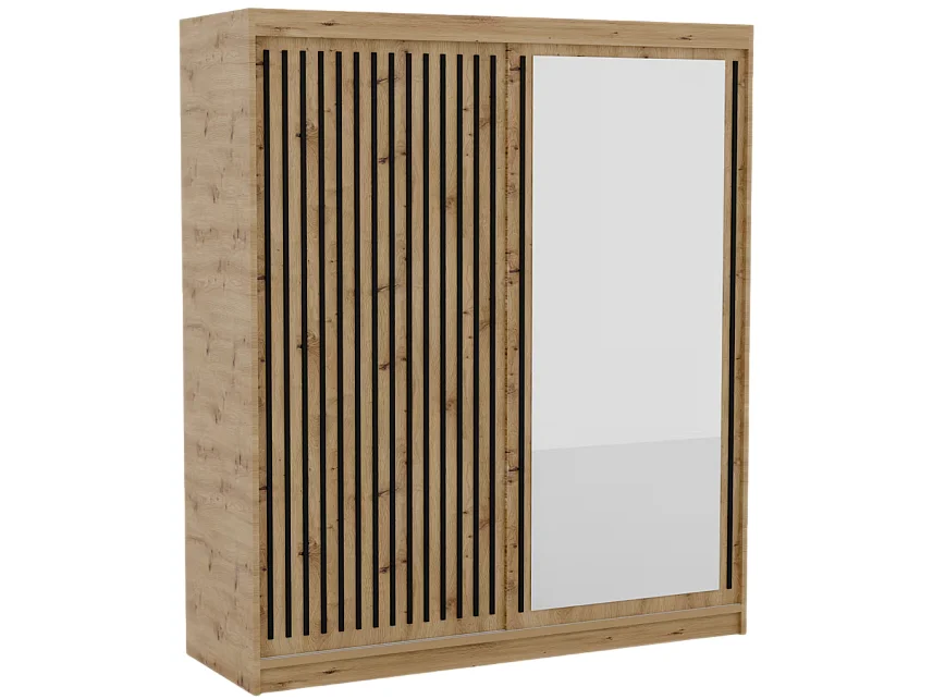 Armoire Visp (180cm)/portes coulissantes/Marron&Noir