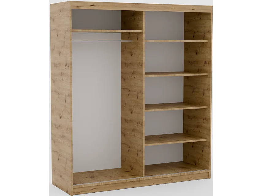 Armoire Visp (180cm)/portes coulissantes/Marron&Noir