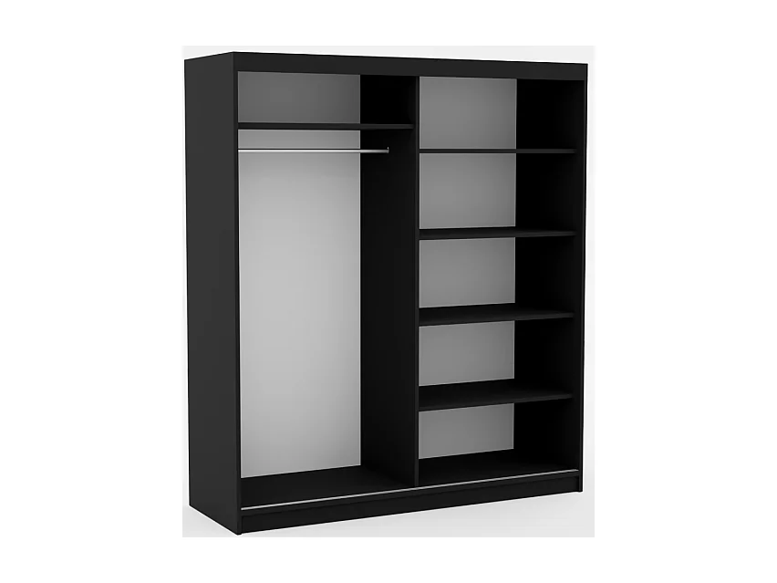 Armoire Visp (180cm)/portes coulissantes/Noir&Marron
