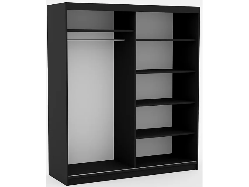 Armoire Visp (180cm)/portes coulissantes/Noir&Marron