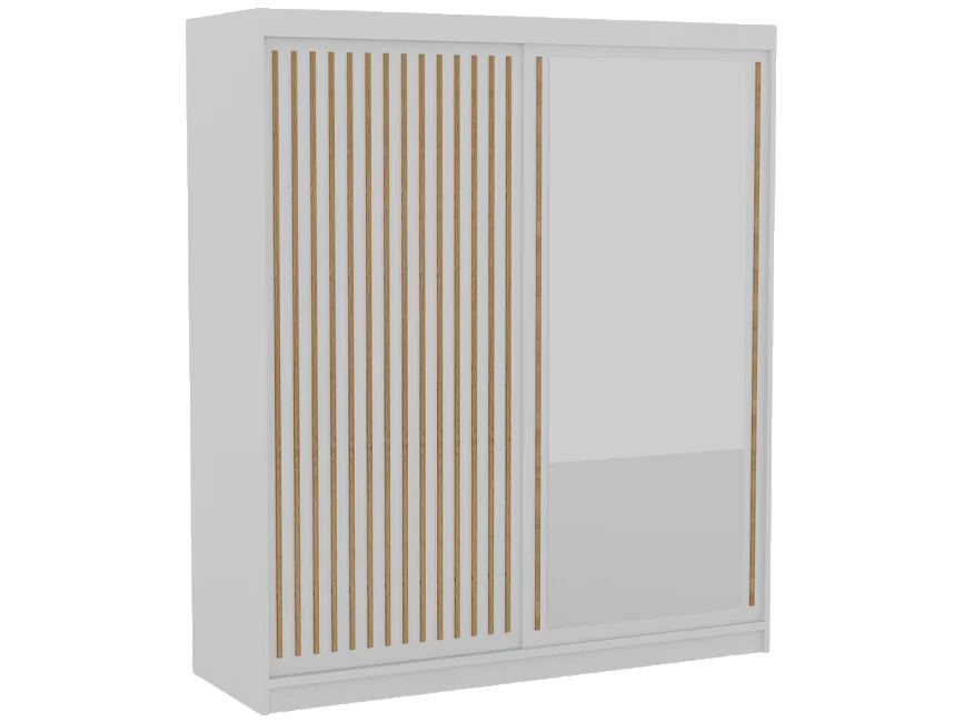 Armoire Visp (180cm)/portes coulissantes/Blanc&Marron