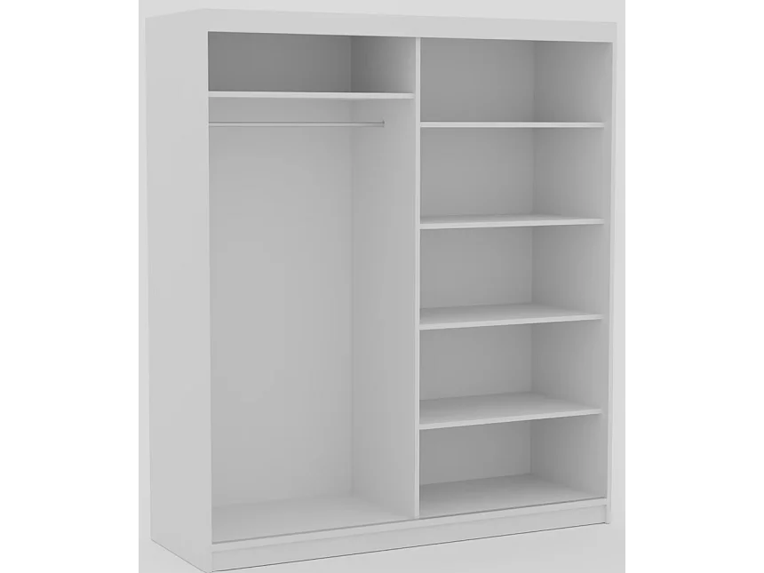 Armoire Visp (180cm)/portes coulissantes/Blanc&Marron
