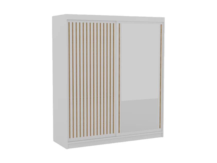 Armoire Visp (180cm)/portes coulissantes/Blanc&Marron