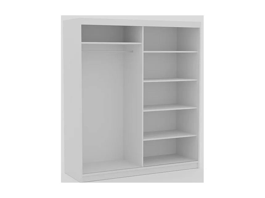 Armoire Visp (180cm)/portes coulissantes/Blanc&Marron