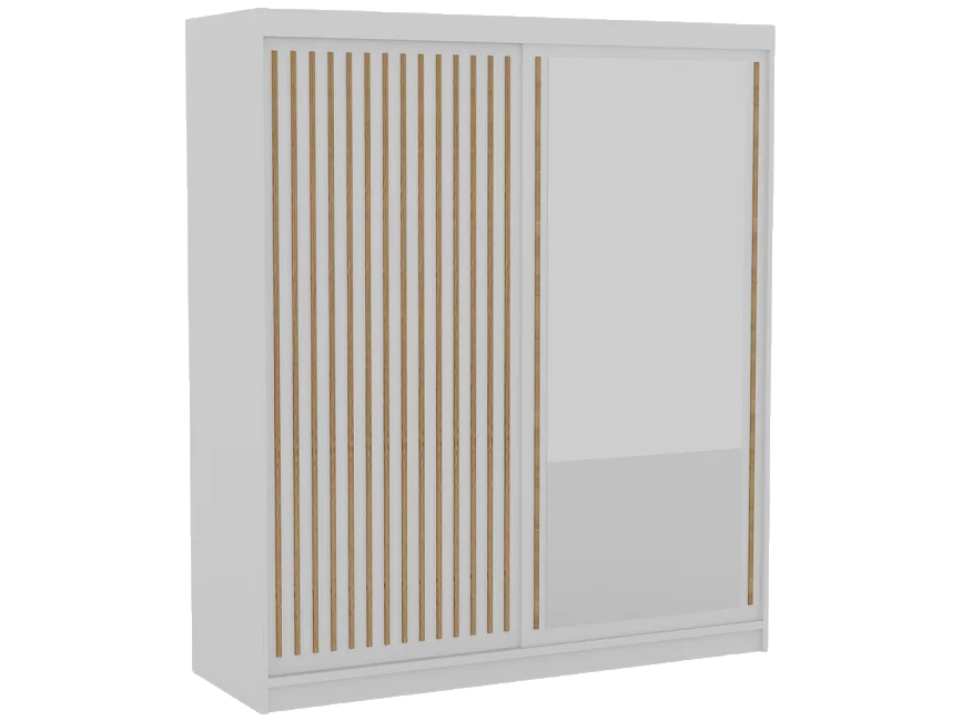 Armoire Visp (180cm)/portes coulissantes/Blanc&Marron