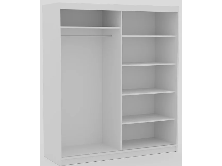 Armoire Visp (180cm)/portes coulissantes/Blanc&Marron