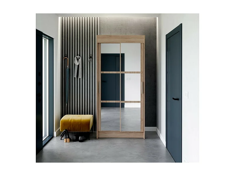 Armoire Carol (100cm)/portes coulissantes/Marron