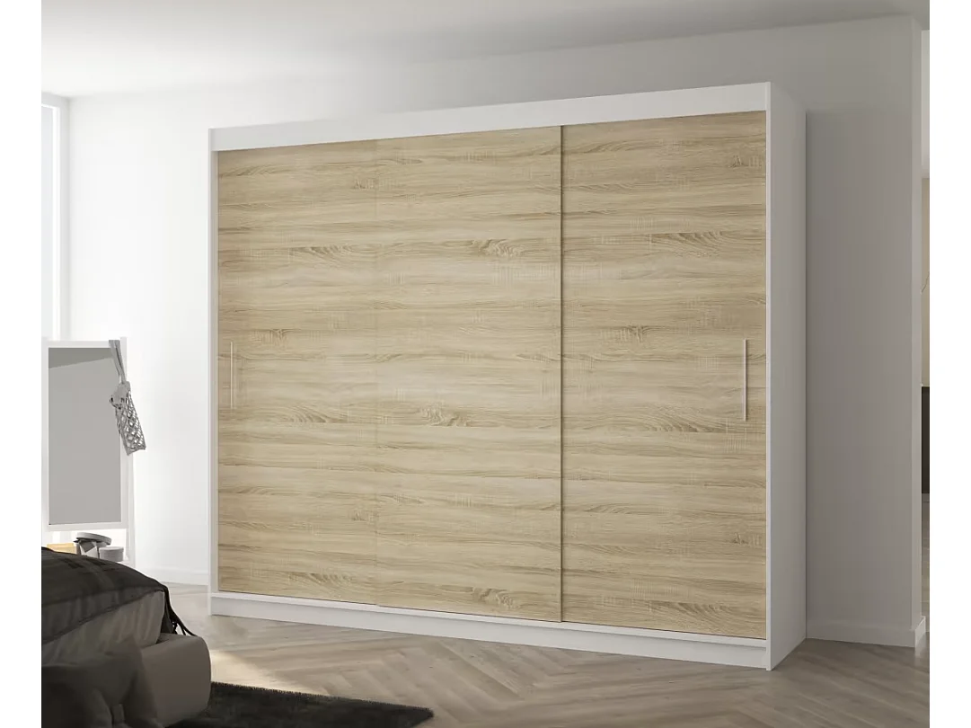 Armoire Bambe Lux (250cm)/portes coulissantes/miroir/LED/