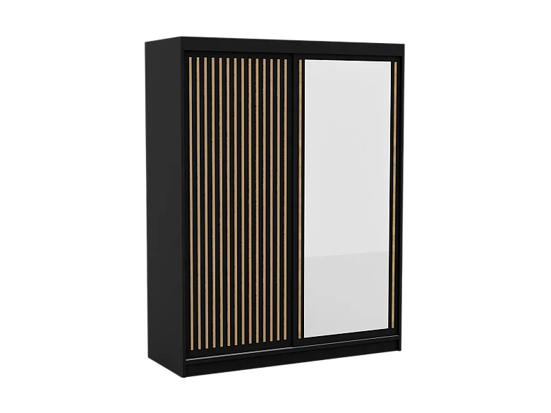 Armoire Visp (160cm)/portes coulissantes/Noir&Marron