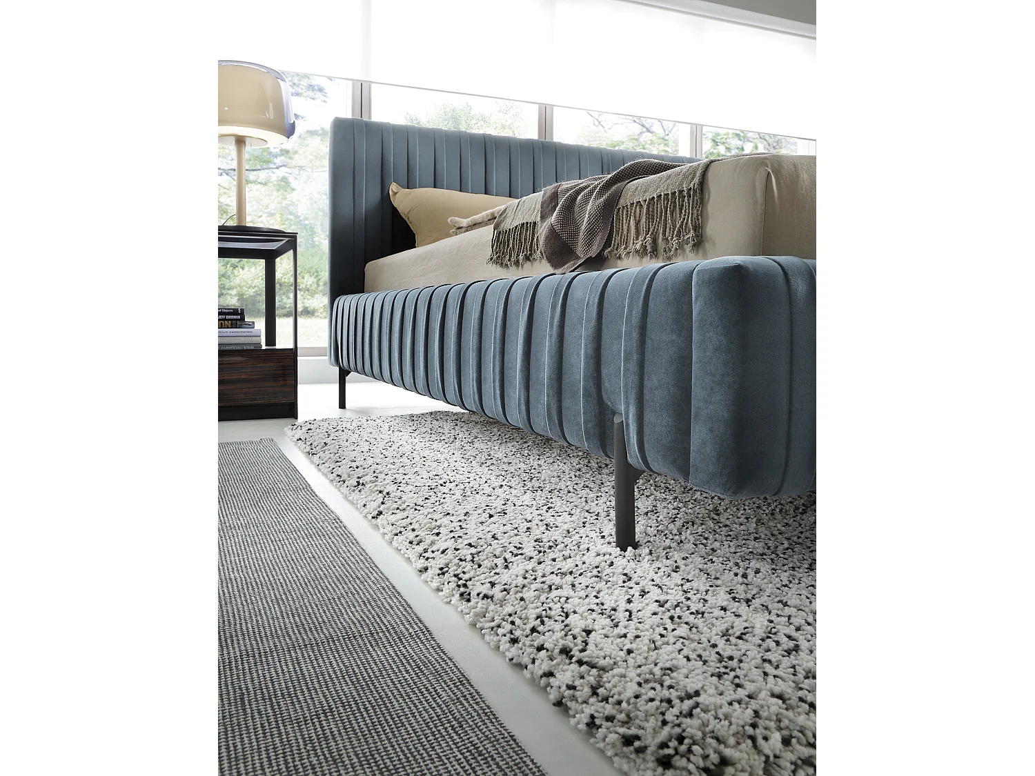 Bett Mario S (140x200)/Stoffbezug/Himmelblau