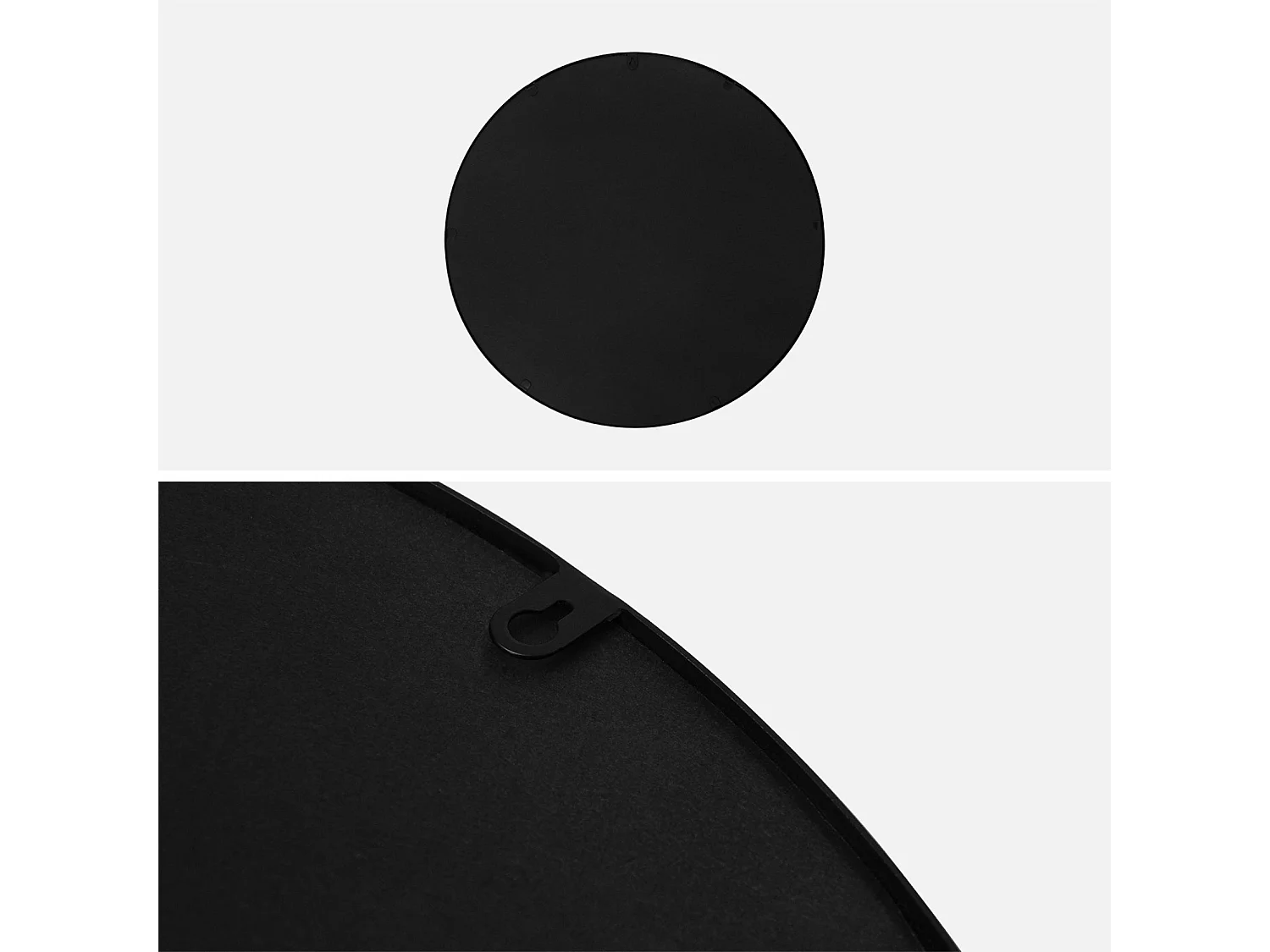 Specchio rotondo in metallo, 60cm, nero