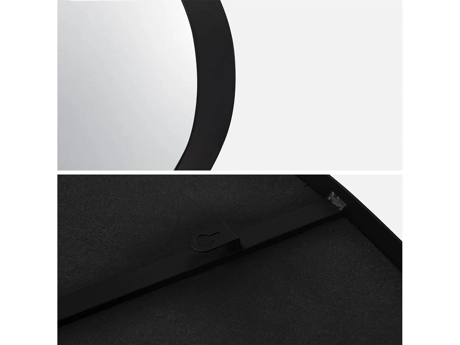 Espejo de metal negro con forma orgánica decorativo de pared negro