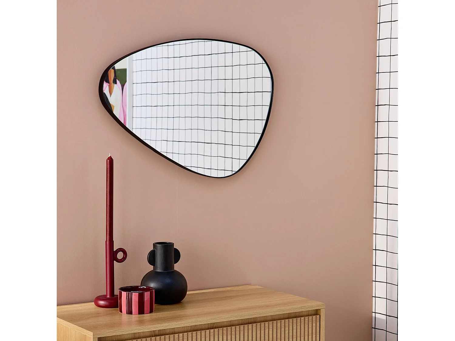 Miroir organique en métal noir HARVEY