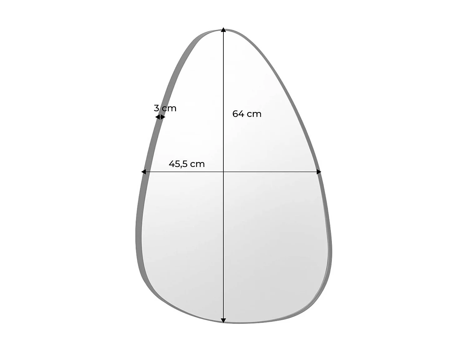 Miroir organique en métal noir HARVEY