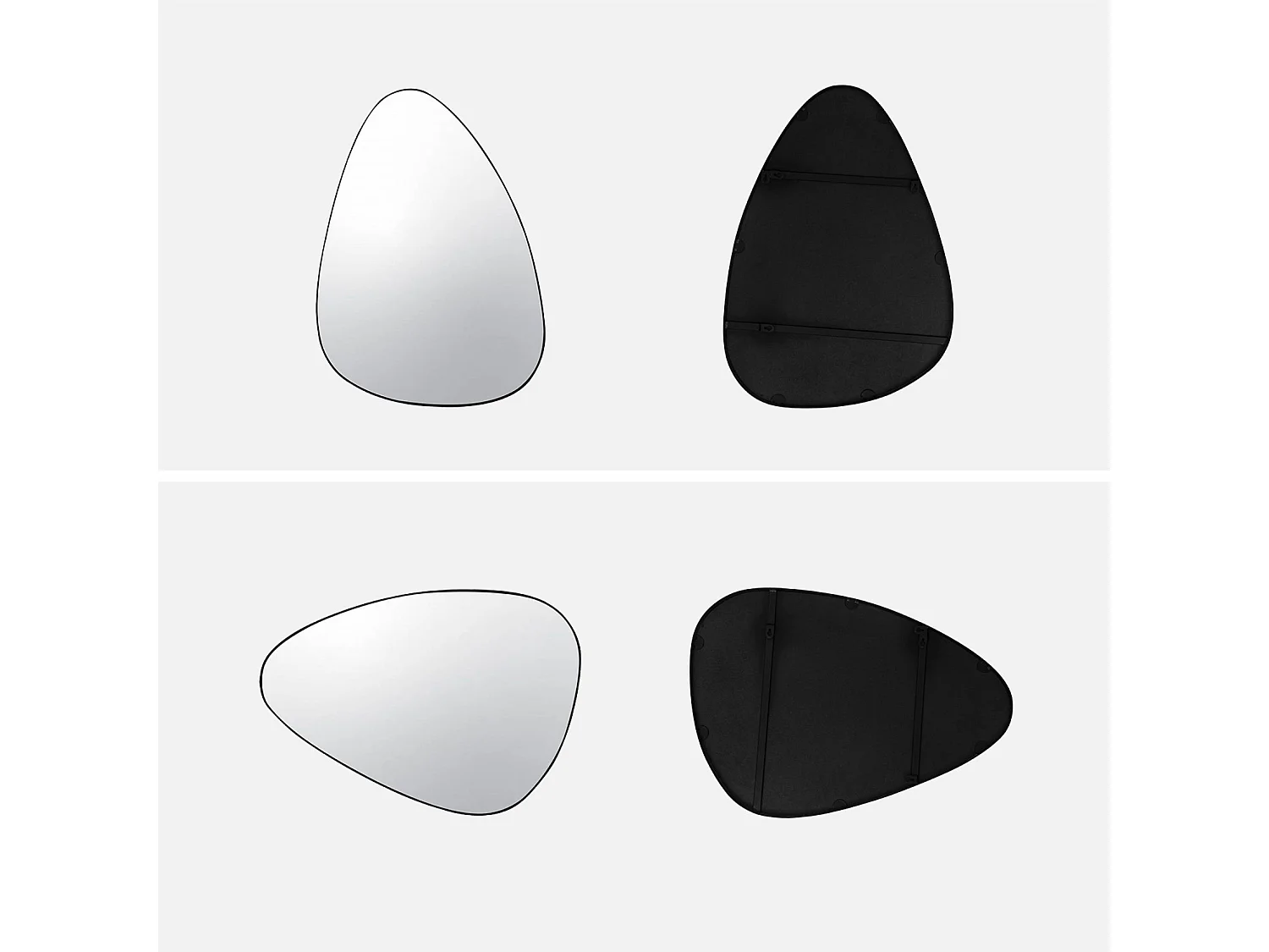 Miroir organique en métal noir HARVEY