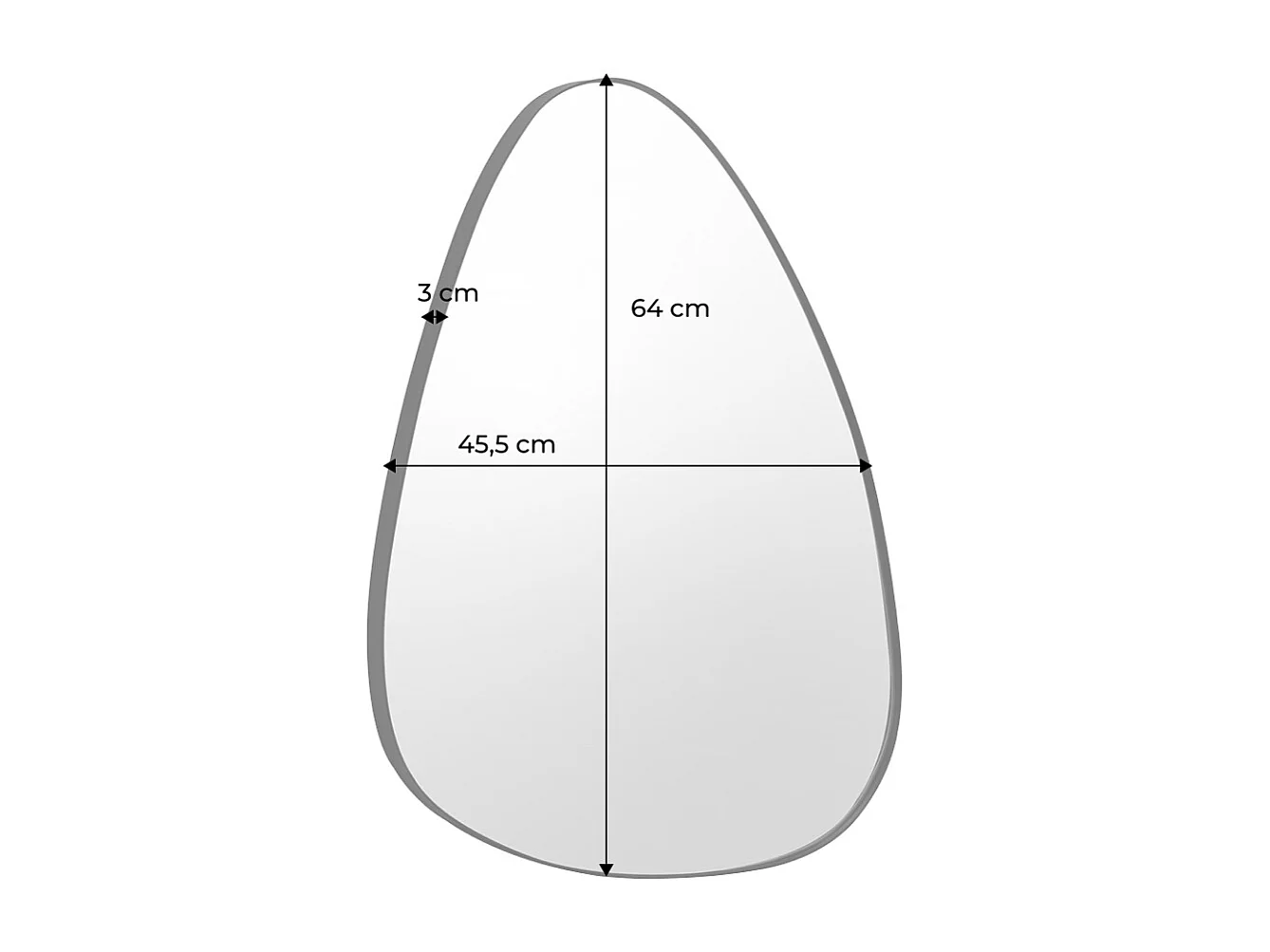Miroir organique en métal noir HARVEY