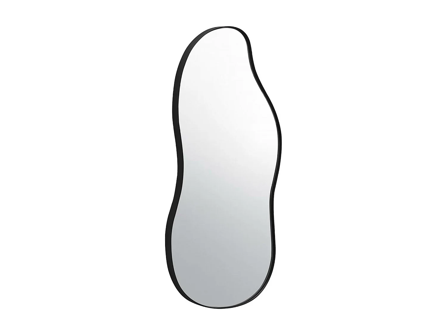 Espejo de metal negro con forma orgánica decorativo de pared negro