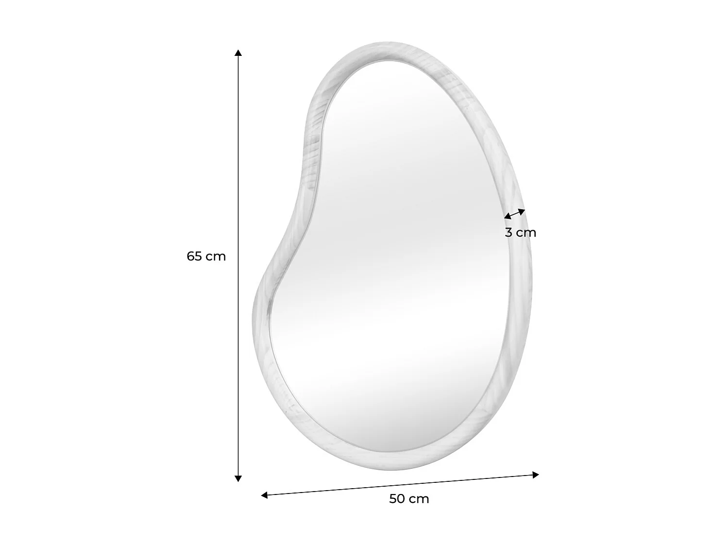 Espejo de madera de abeto decorativo de pared, 65cm nogal