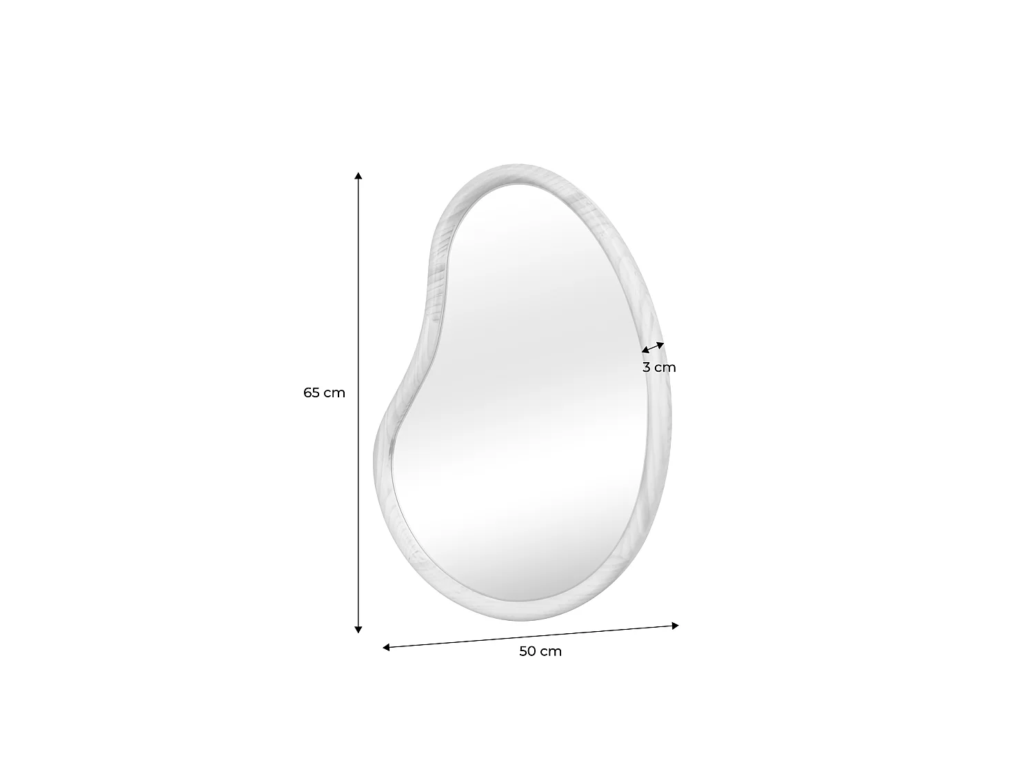 Specchio organico in legno di abete, 65cm, marrone
