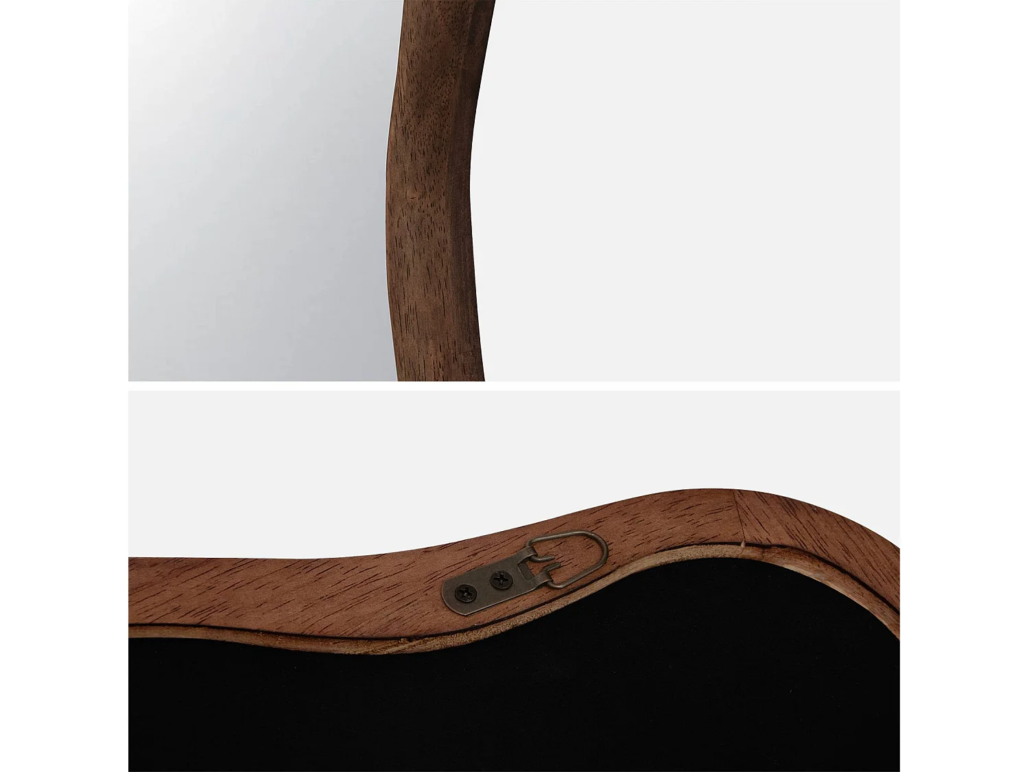 Miroir organique AUSTIN en bois d'hévéa. couleur noyer. 90 cm