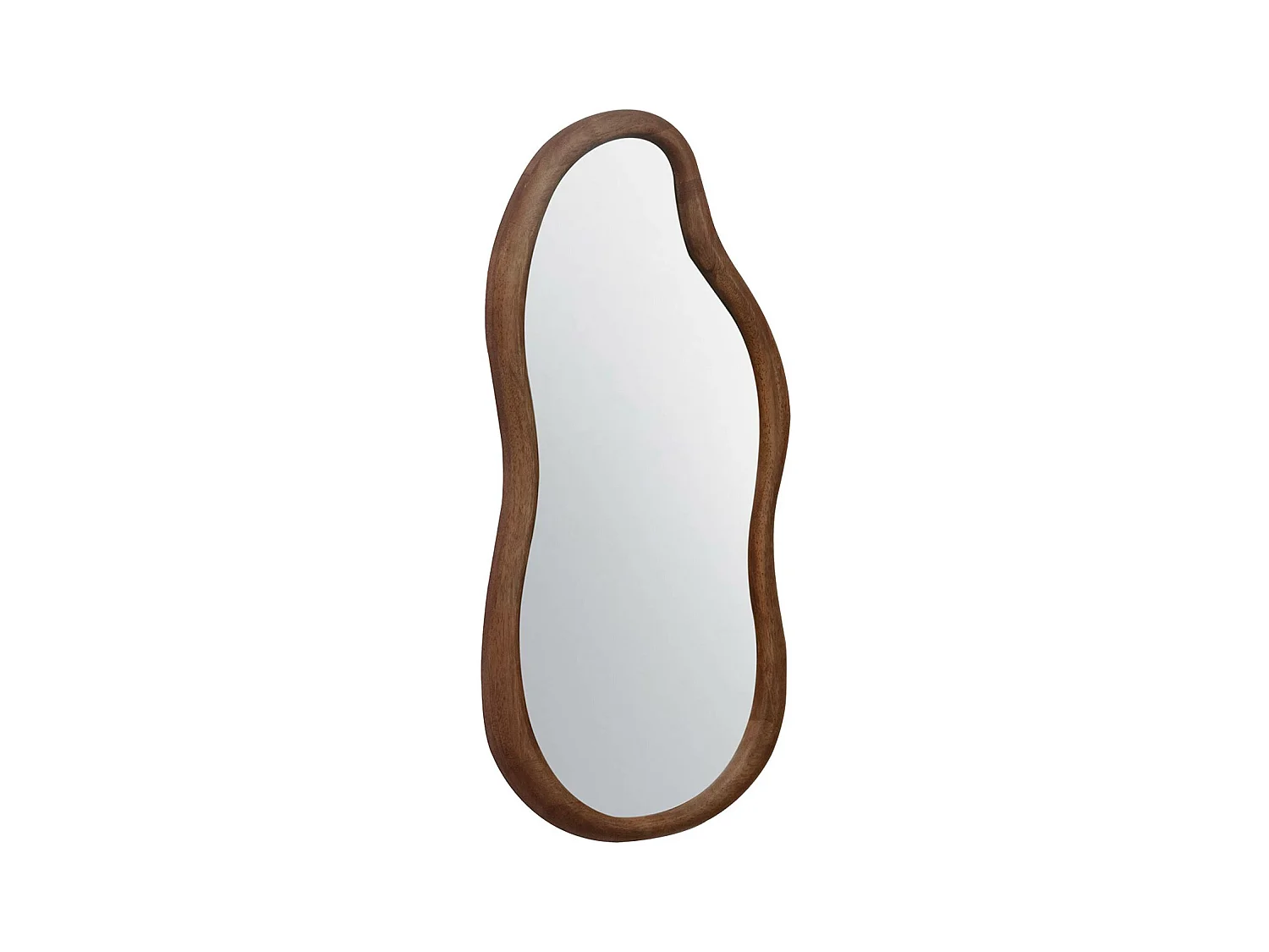 Miroir organique AUSTIN en bois d'hévéa. couleur noyer. 90 cm